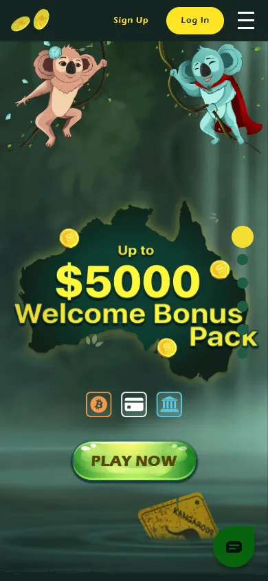 Two Up Casino mobile home screen on a smartphone